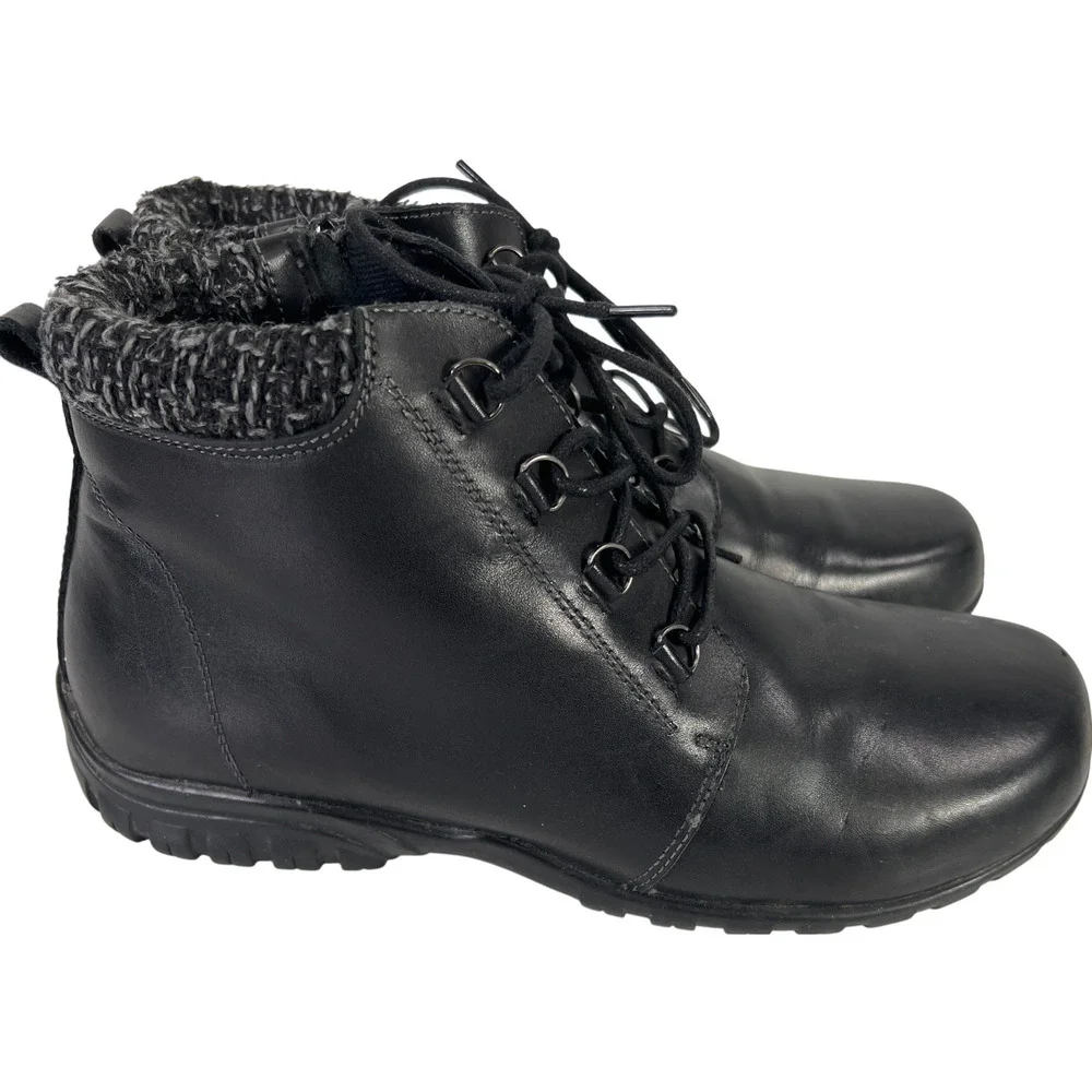 Propet Women’s Black Leather Delaney Ankle Boots - 9.5 W(D) - Picture 1 of 8